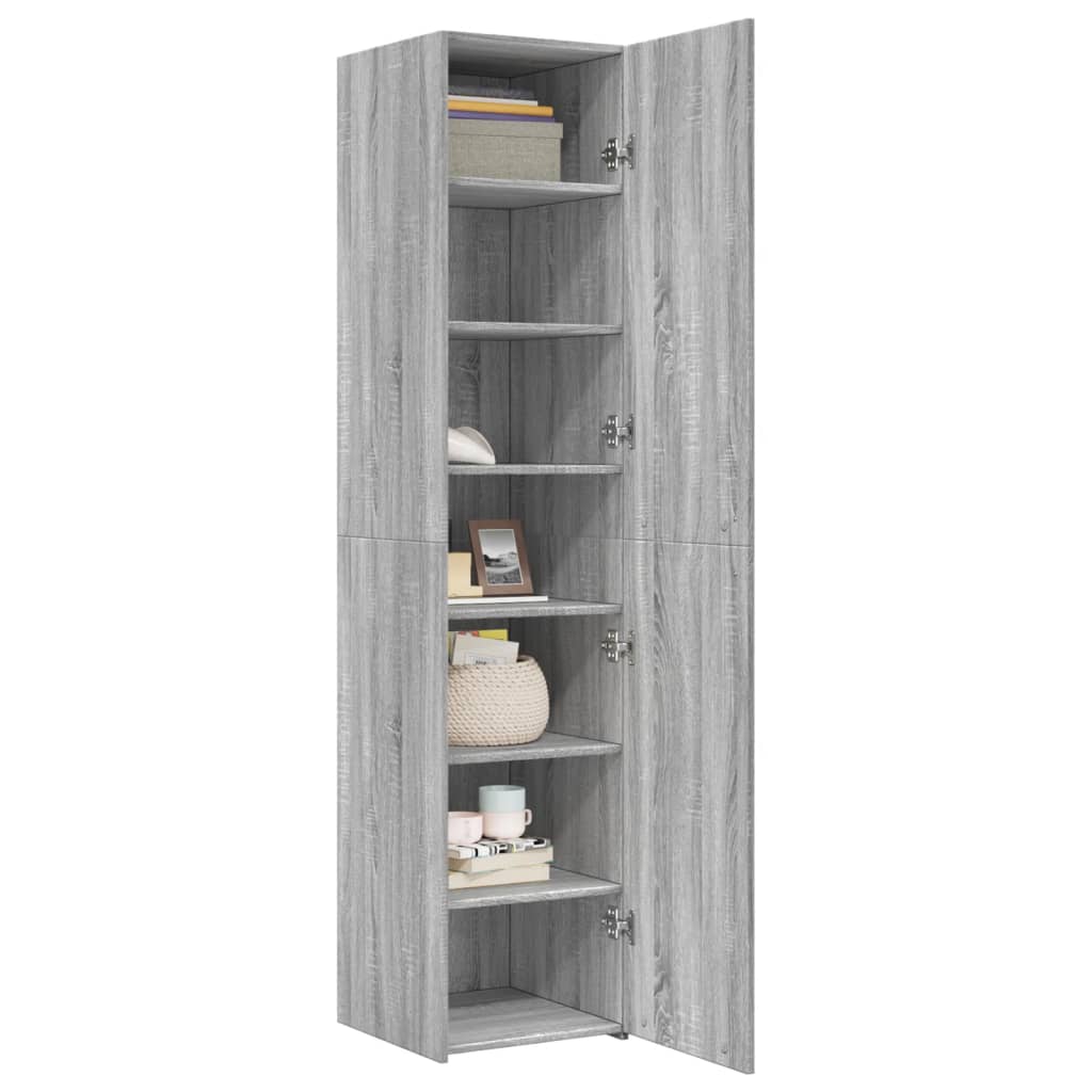Skříň Highboard Šedá Sonoma 40 X 42,5 X 185 Cm Kompozitní Dřevo