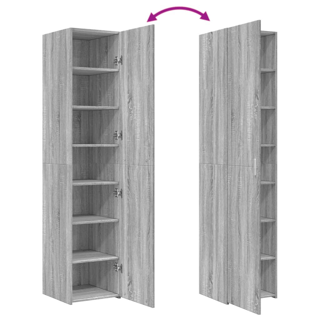 Skříň Highboard Šedá Sonoma 40 X 42,5 X 185 Cm Kompozitní Dřevo