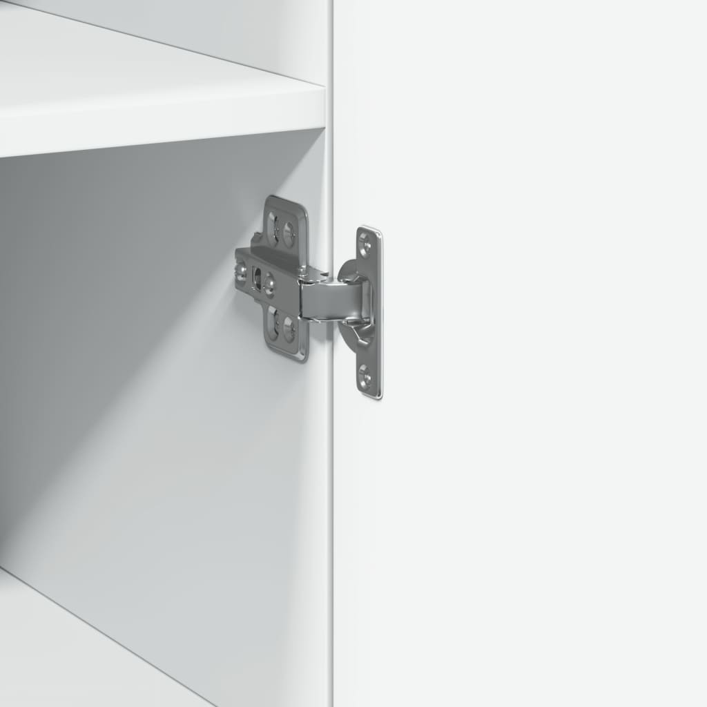 Skříň Highboard Bílá 45 X 42,5 X 185 Cm Kompozitní Dřevo