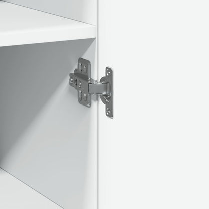 Skříň Highboard Bílá 45 X 42,5 X 185 Cm Kompozitní Dřevo
