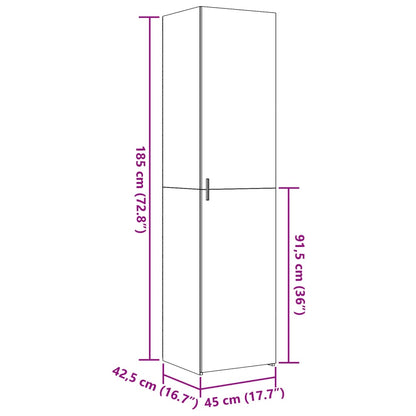 Skříň Highboard Bílá 45 X 42,5 X 185 Cm Kompozitní Dřevo
