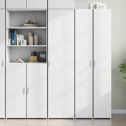 Skříň Highboard Bílá 45 X 42,5 X 185 Cm Kompozitní Dřevo