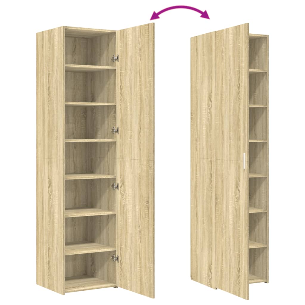 Skříň Highboard Dub Sonoma 45 X 42,5 X 185 Cm Kompozitní Dřevo
