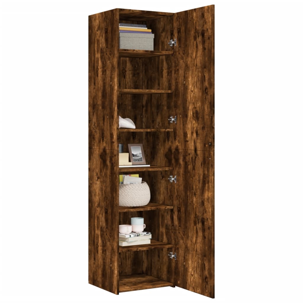 Skříň Highboard Kouřový Dub 45 X 42,5 X 185 Cm Kompozitní Dřevo
