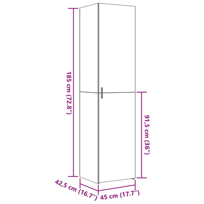 Skříň Highboard Kouřový Dub 45 X 42,5 X 185 Cm Kompozitní Dřevo