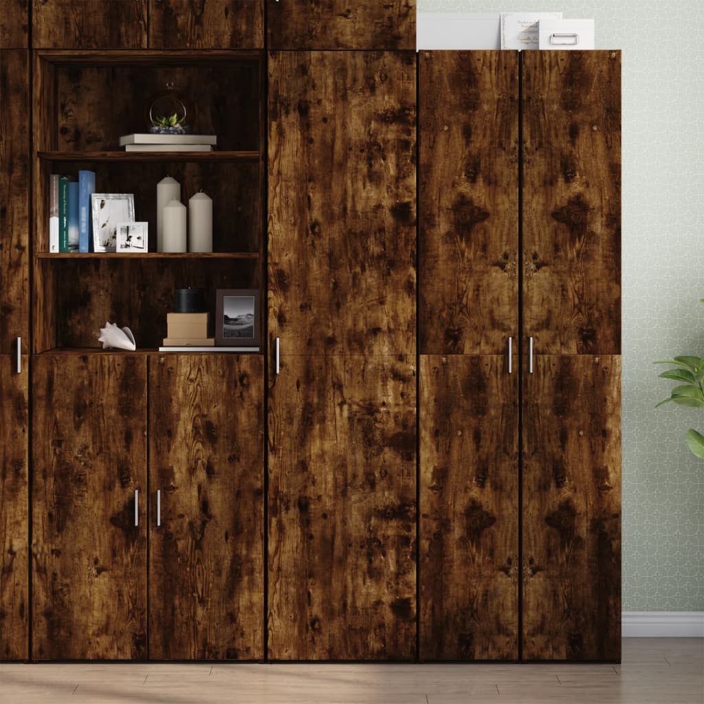 Skříň Highboard Kouřový Dub 45 X 42,5 X 185 Cm Kompozitní Dřevo