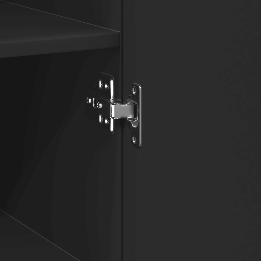 Skříň Highboard Černá 50 X 42,5 X 185 Cm Kompozitní Dřevo