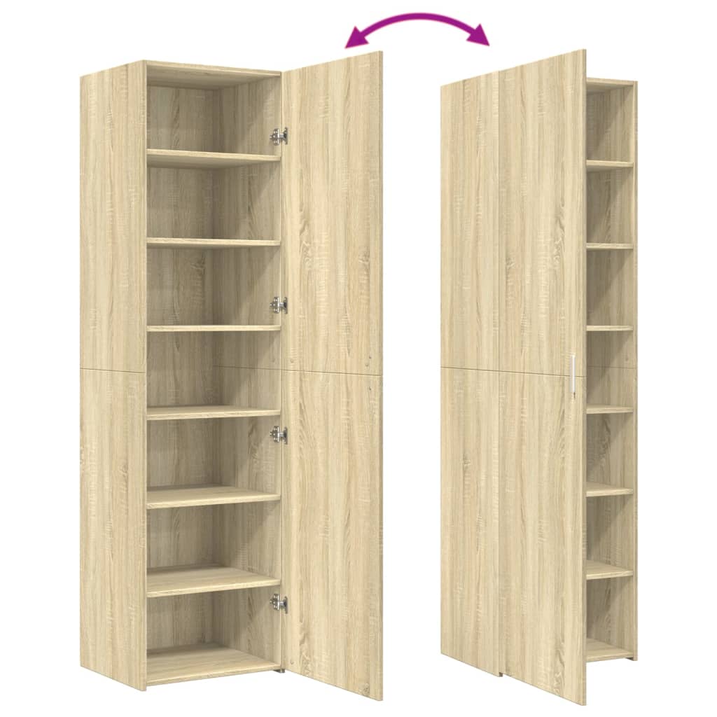 Skříň Highboard 50 X 42,5 X 185 Cm Kompozitní Dřevo
