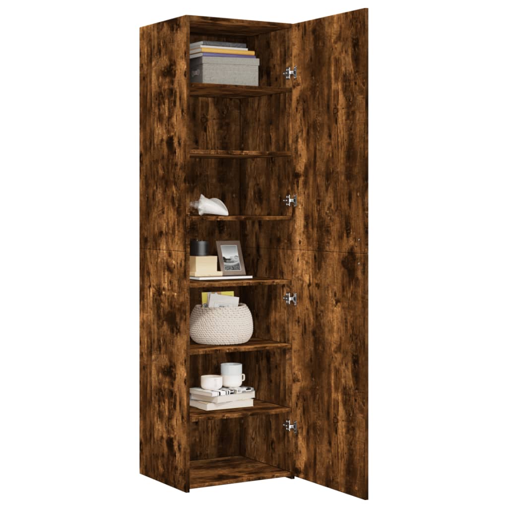 Skříň Highboard Kouřový Dub 50 X 42,5 X 185 Cm Kompozitní Dřevo
