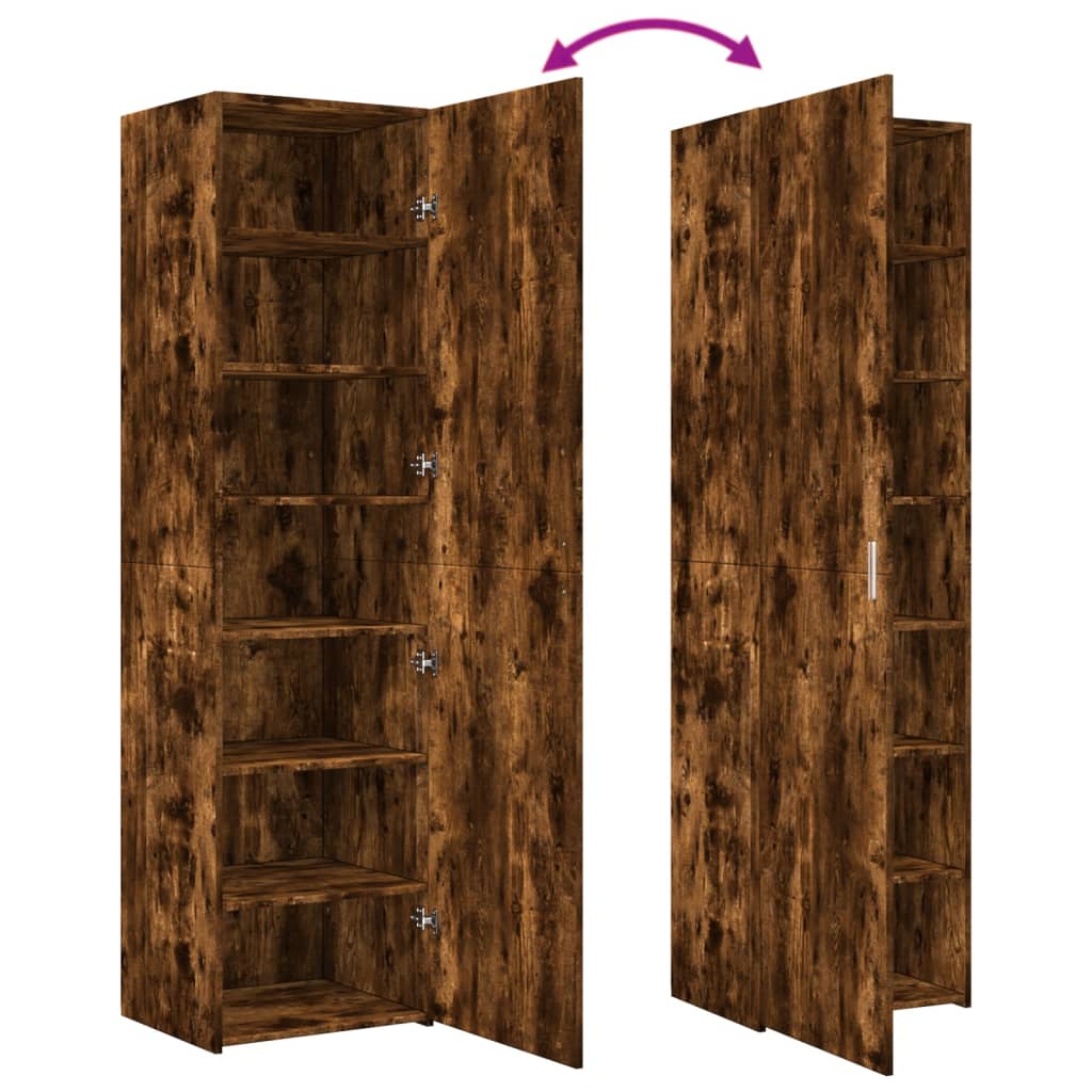 Skříň Highboard Kouřový Dub 50 X 42,5 X 185 Cm Kompozitní Dřevo