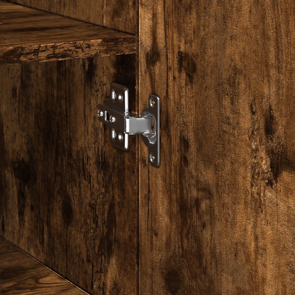 Skříň Highboard Kouřový Dub 50 X 42,5 X 185 Cm Kompozitní Dřevo