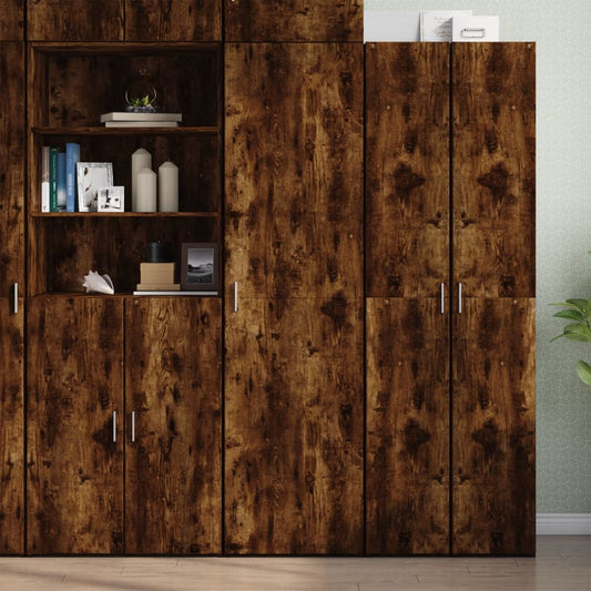 Skříň Highboard Kouřový Dub 50 X 42,5 X 185 Cm Kompozitní Dřevo