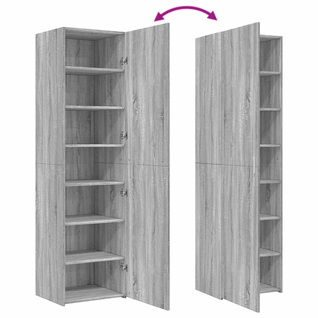 Skříň Highboard Šedá Sonoma 50 X 42,5 X 185 Cm Kompozitní Dřevo