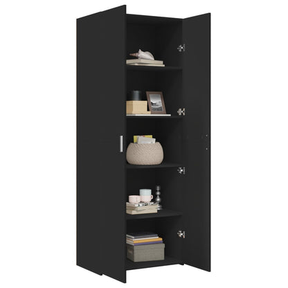 Skříň Highboard Černá 70 X 42,5 X 185 Cm Kompozitní Dřevo