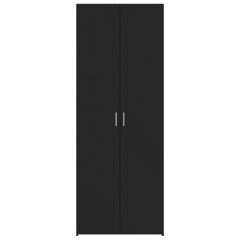Skříň Highboard Černá 70 X 42,5 X 185 Cm Kompozitní Dřevo