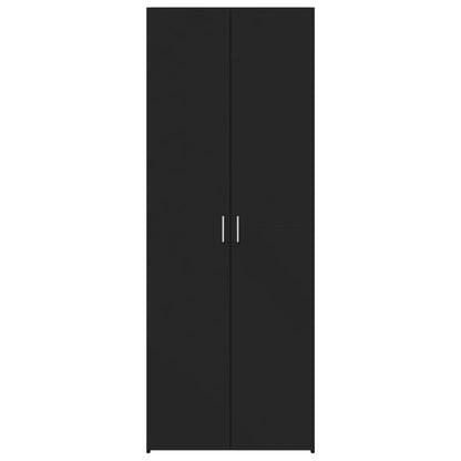 Skříň Highboard Černá 70 X 42,5 X 185 Cm Kompozitní Dřevo