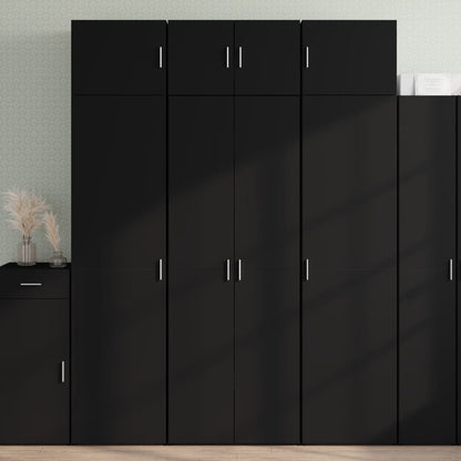 Skříň Highboard Černá 70 X 42,5 X 185 Cm Kompozitní Dřevo