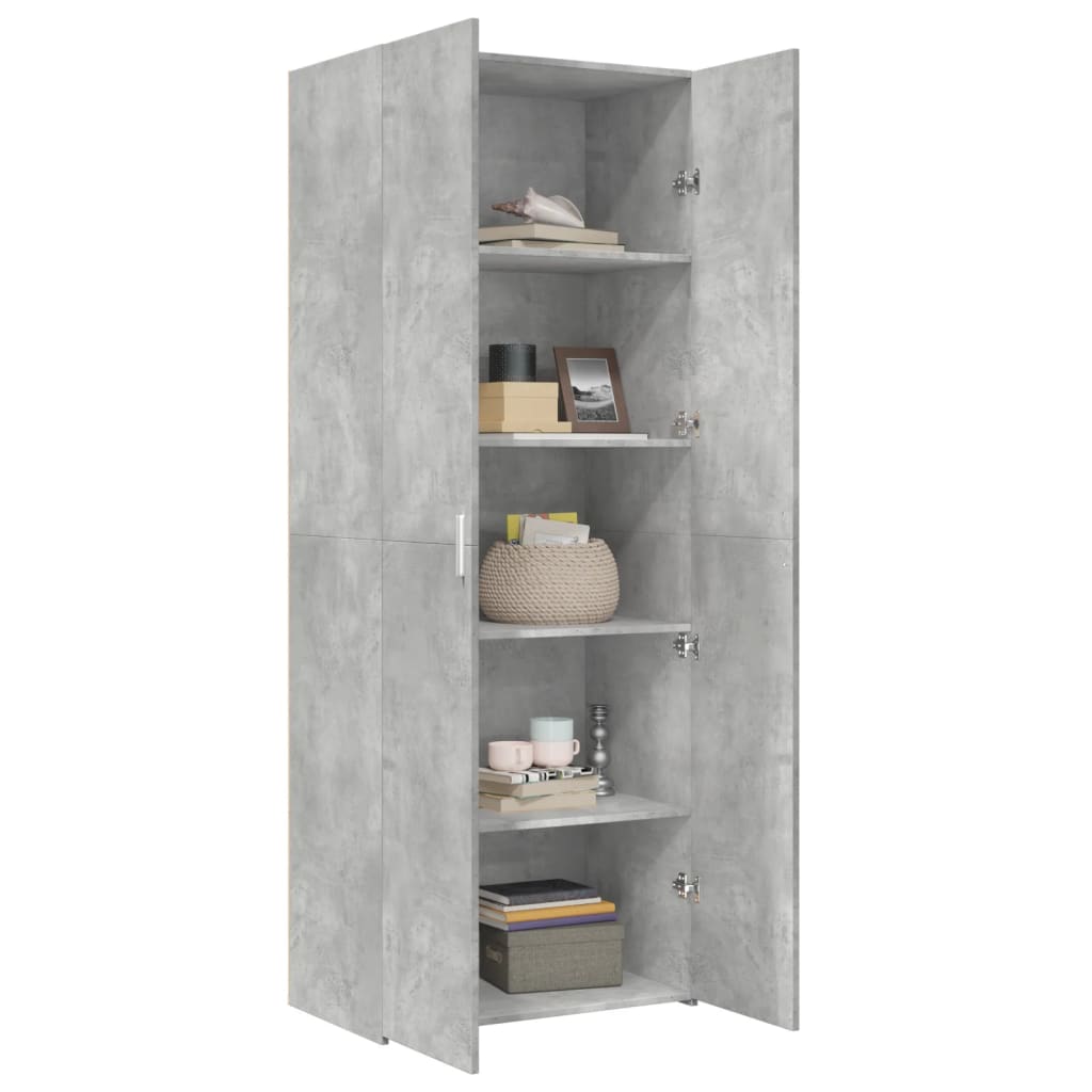 Skříň Highboard Betonově Šedá 70X42,5X185 Cm Kompozitní Dřevo