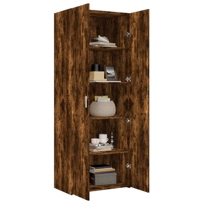 Skříň Highboard Kouřový Dub 70 X 42,5 X 185 Cm Kompozitní Dřevo