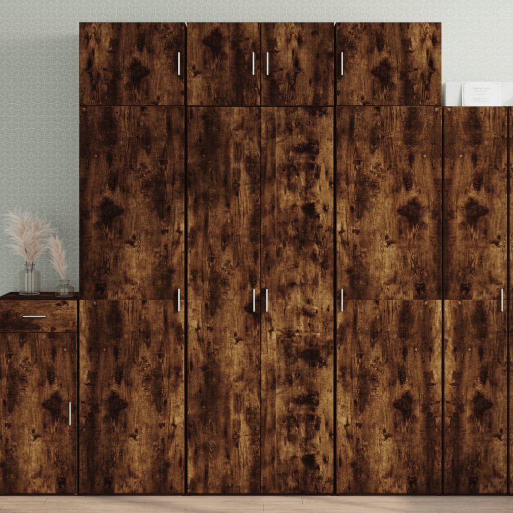 Skříň Highboard Kouřový Dub 70 X 42,5 X 185 Cm Kompozitní Dřevo