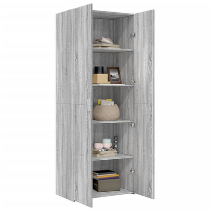Skříň Highboard Šedá Sonoma 70 X 42,5 X 185 Cm Kompozitní Dřevo