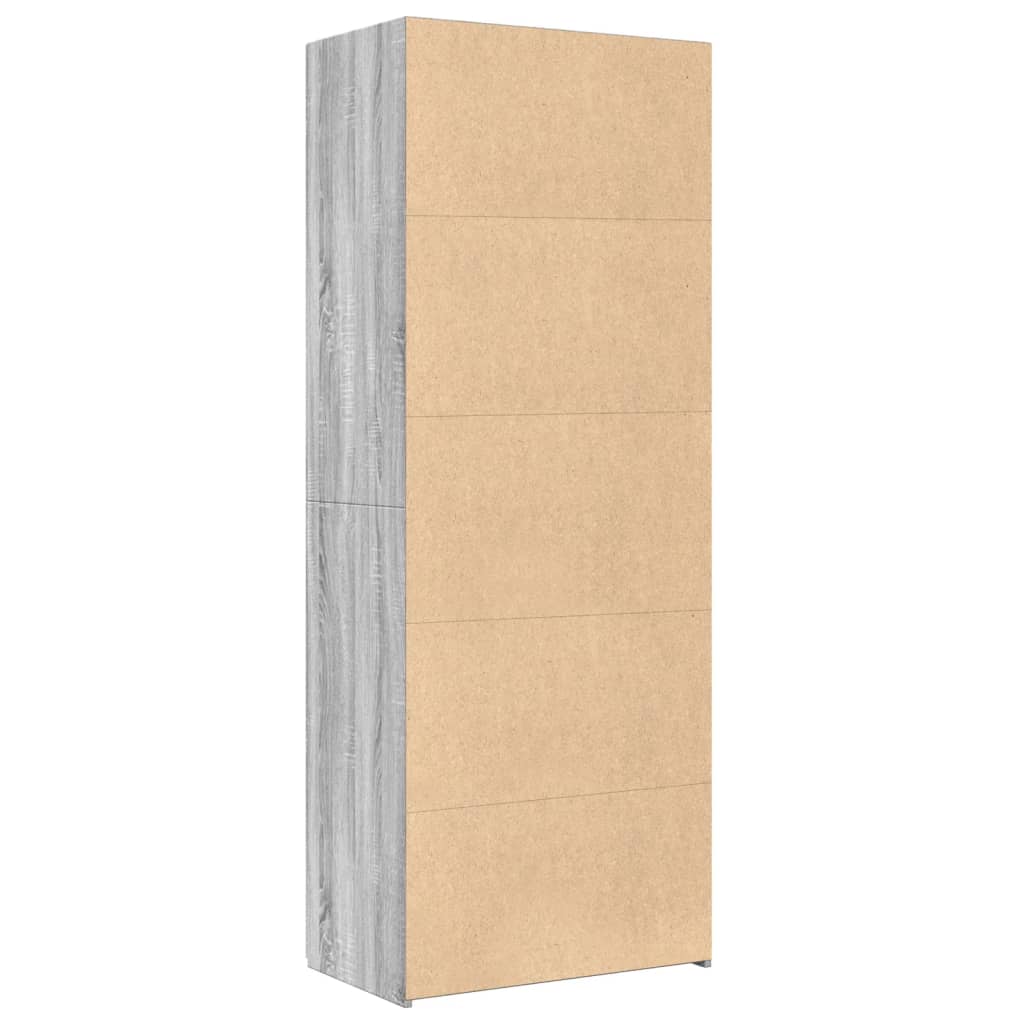 Skříň Highboard Šedá Sonoma 70 X 42,5 X 185 Cm Kompozitní Dřevo