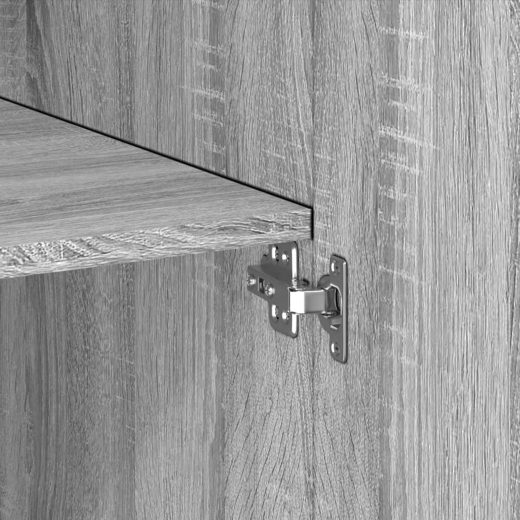 Skříň Highboard Šedá Sonoma 70 X 42,5 X 185 Cm Kompozitní Dřevo