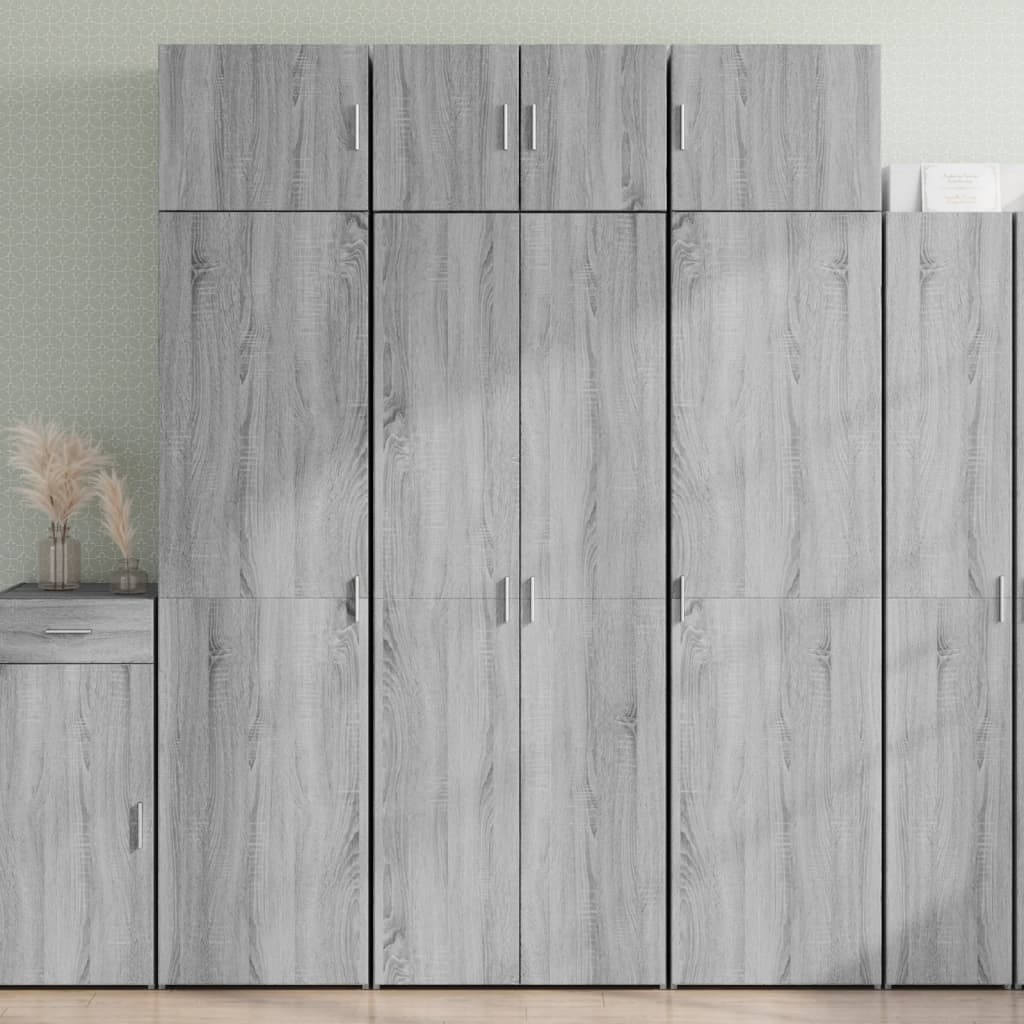 Skříň Highboard Šedá Sonoma 70 X 42,5 X 185 Cm Kompozitní Dřevo