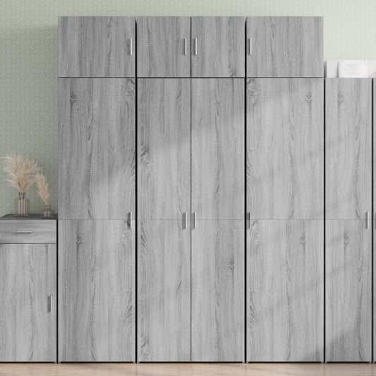 Skříň Highboard Šedá Sonoma 70 X 42,5 X 185 Cm Kompozitní Dřevo