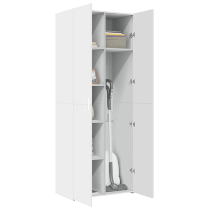 Skříň Highboard Bílá 70 X 42,5 X 185 Cm Kompozitní Dřevo
