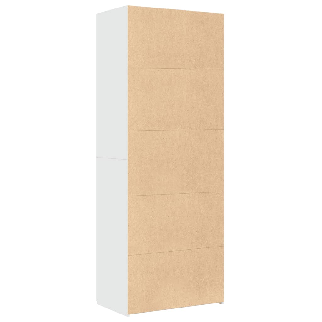 Skříň Highboard Bílá 70 X 42,5 X 185 Cm Kompozitní Dřevo