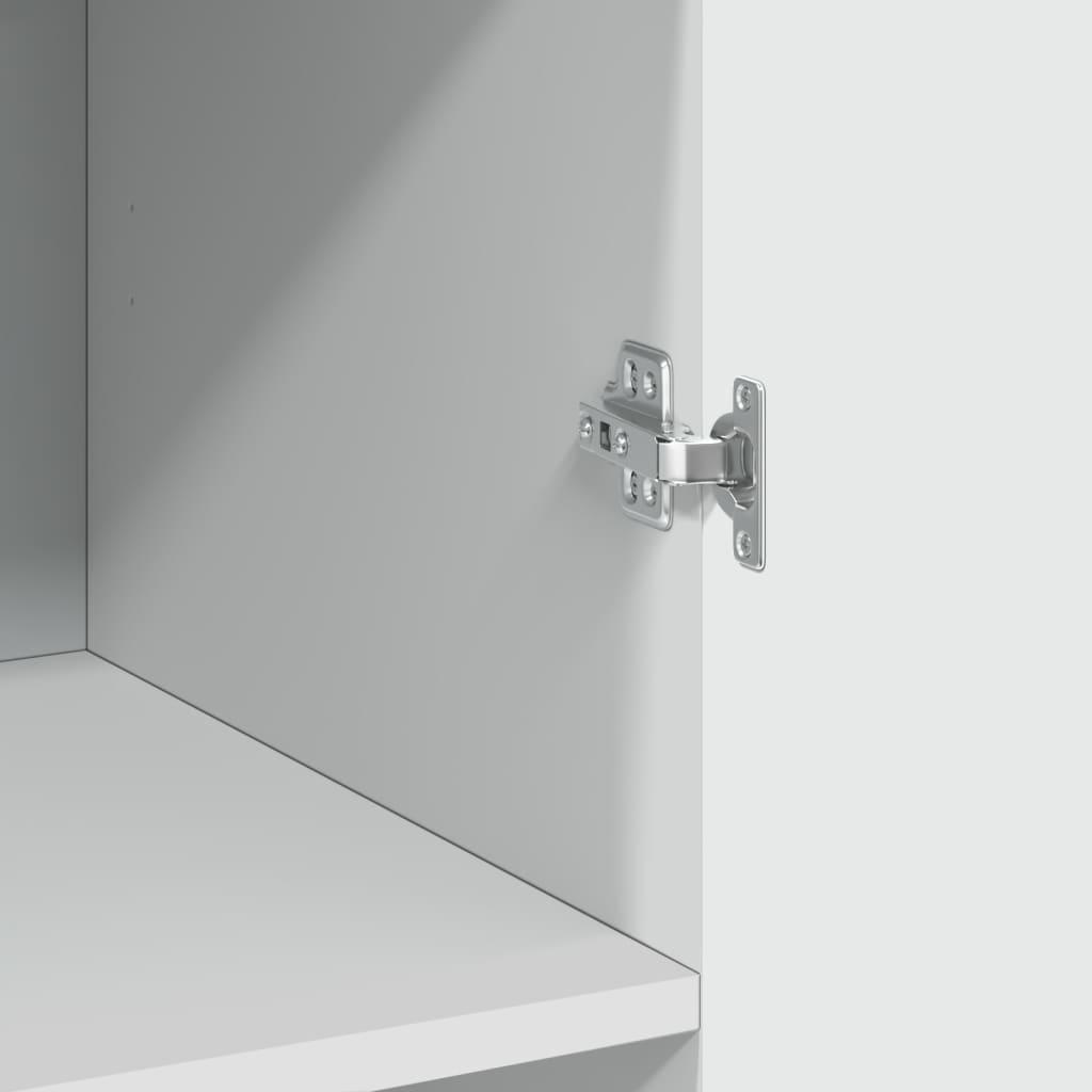 Skříň Highboard Bílá 70 X 42,5 X 185 Cm Kompozitní Dřevo