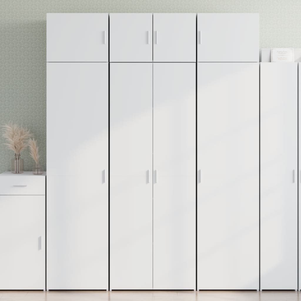 Skříň Highboard Bílá 70 X 42,5 X 185 Cm Kompozitní Dřevo