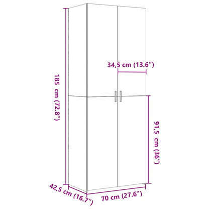 Skříň Highboard Betonově Šedá 70X42,5X185 Cm Kompozitní Dřevo