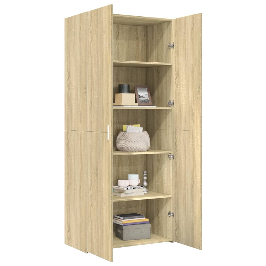 Skříň Highboard 80 X 42,5 X 185 Cm Kompozitní Dřevo