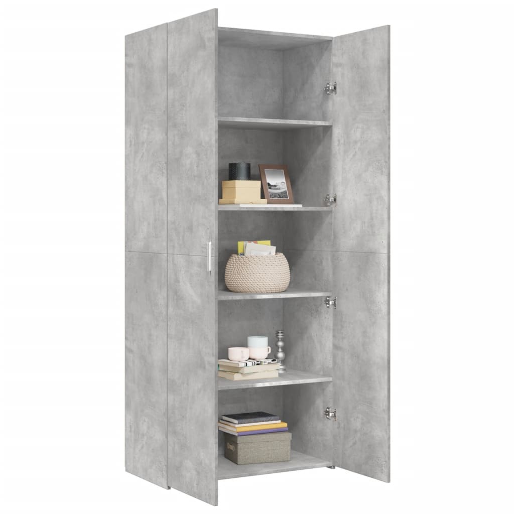 Skříň Highboard Betonově Šedá 80X42,5X185 Cm Kompozitní Dřevo