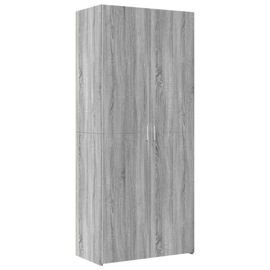 Skříň Highboard Šedá Sonoma 80 X 42,5 X 185 Cm Kompozitní Dřevo