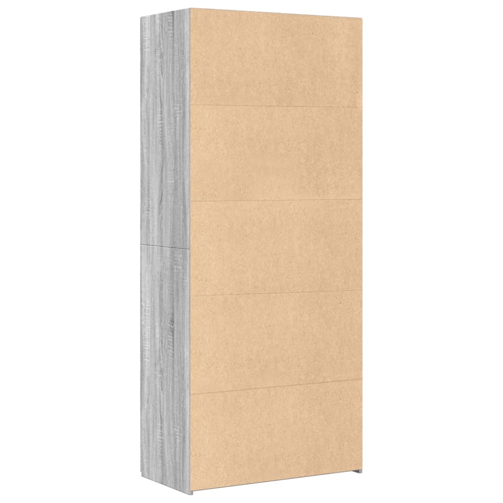 Skříň Highboard Šedá Sonoma 80 X 42,5 X 185 Cm Kompozitní Dřevo