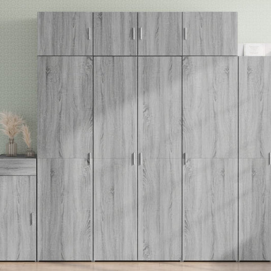 Skříň Highboard Šedá Sonoma 80 X 42,5 X 185 Cm Kompozitní Dřevo