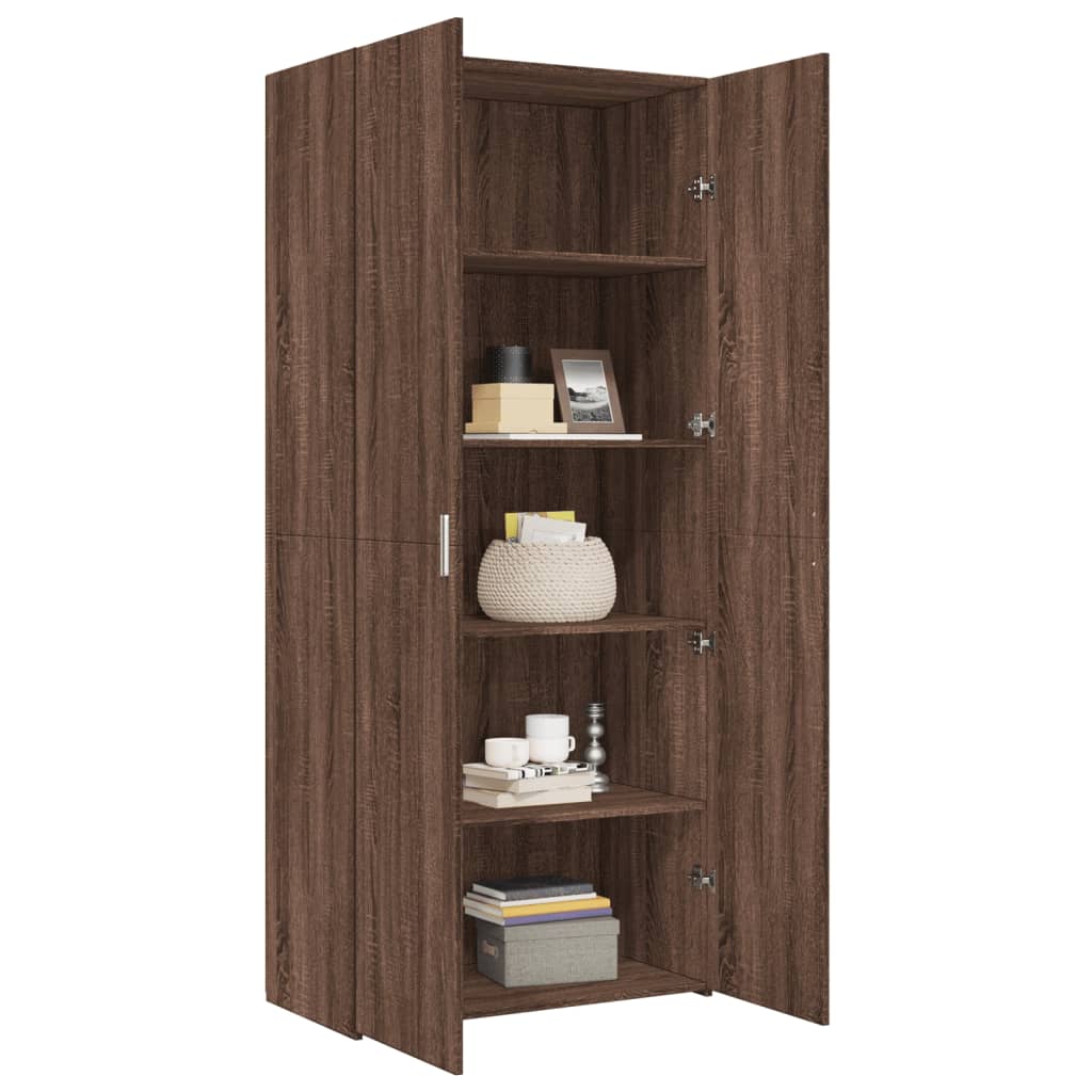 Skříň Highboard 80 X 42,5 X 185 Cm Kompozitní Dřevo