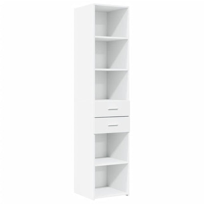 Skříň Highboard Bílá 40 X 42,5 X 185 Cm Kompozitní Dřevo