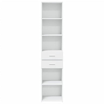 Skříň Highboard Bílá 40 X 42,5 X 185 Cm Kompozitní Dřevo