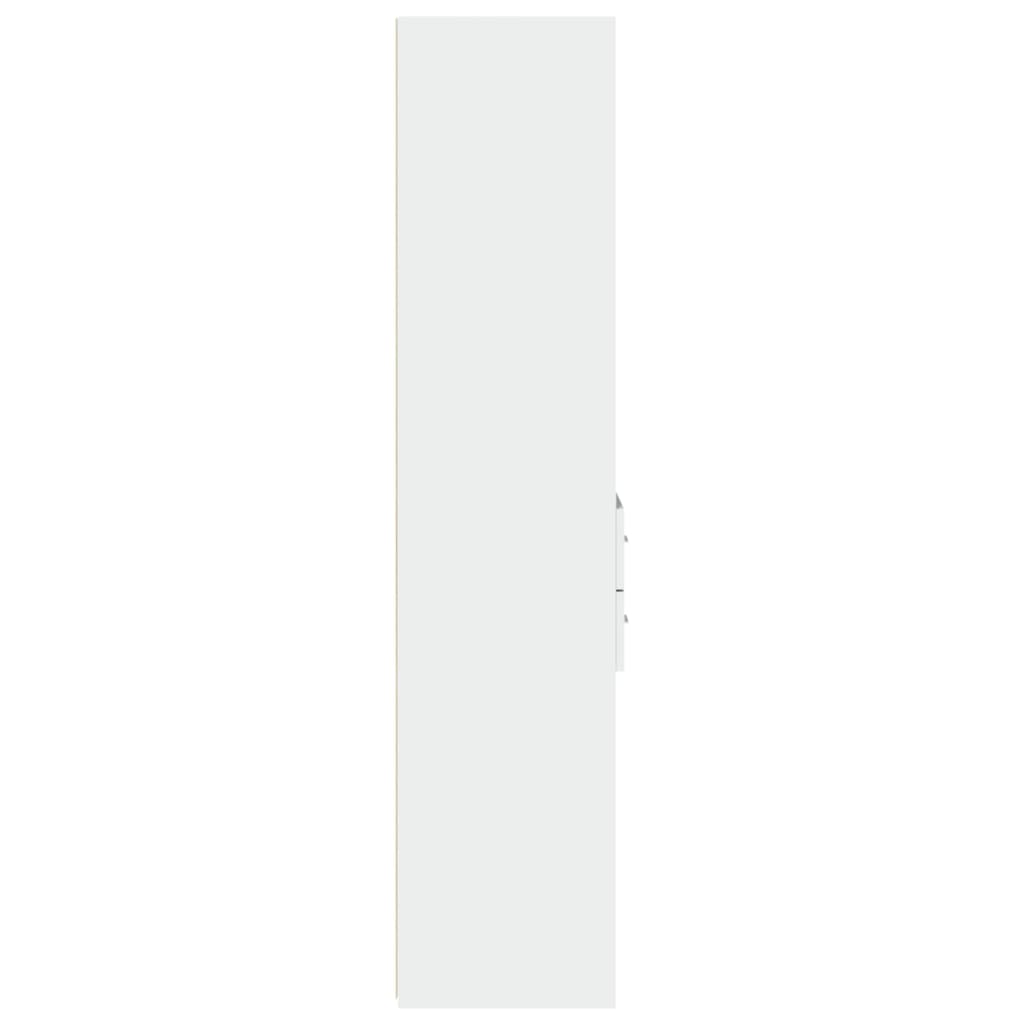 Skříň Highboard Bílá 40 X 42,5 X 185 Cm Kompozitní Dřevo