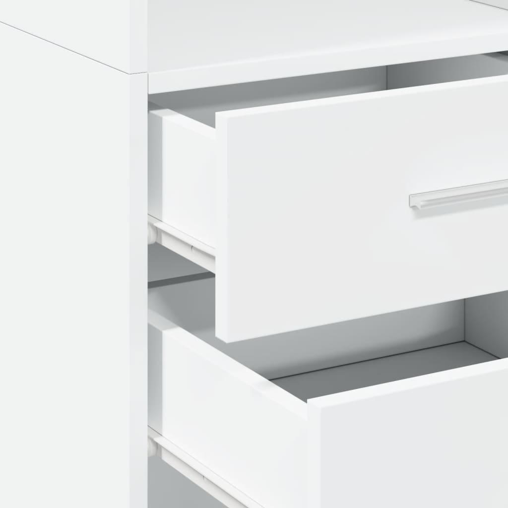 Skříň Highboard Bílá 40 X 42,5 X 185 Cm Kompozitní Dřevo