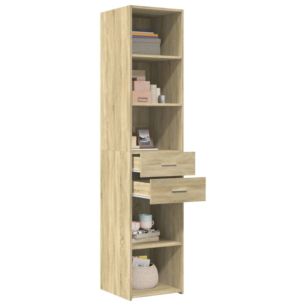 Skříň Highboard Dub Sonoma 40 X 42,5 X 185 Cm Kompozitní Dřevo