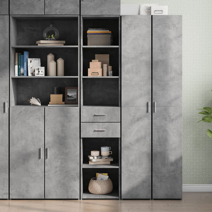 Skříň Highboard Černá 40 X 42,5 X 185 Cm Kompozitní Dřevo
