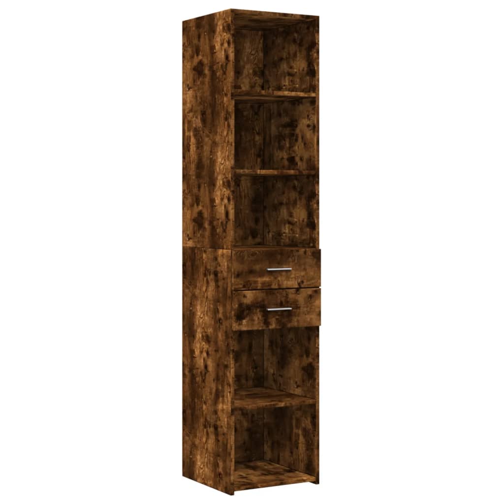 Skříň Highboard Kouřový Dub 40 X 42,5 X 185 Cm Kompozitní Dřevo