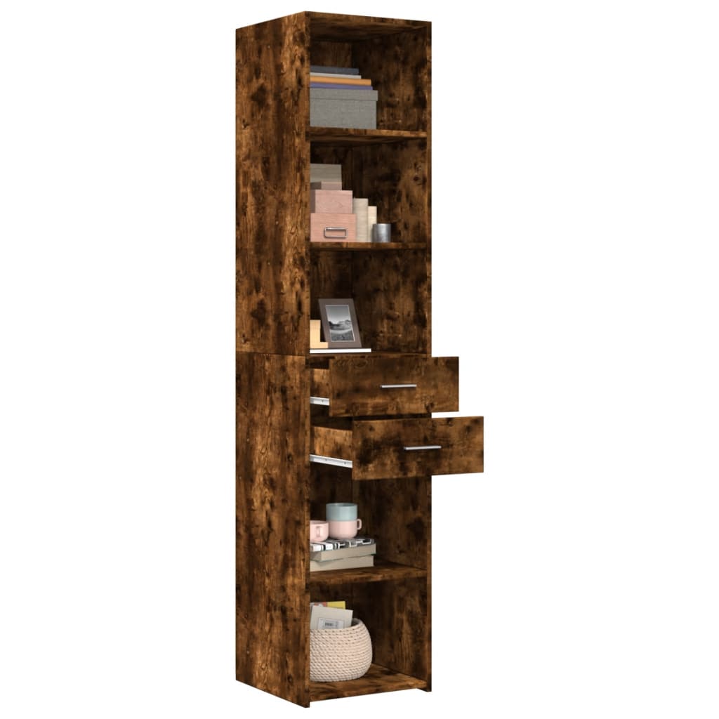 Skříň Highboard Kouřový Dub 40 X 42,5 X 185 Cm Kompozitní Dřevo