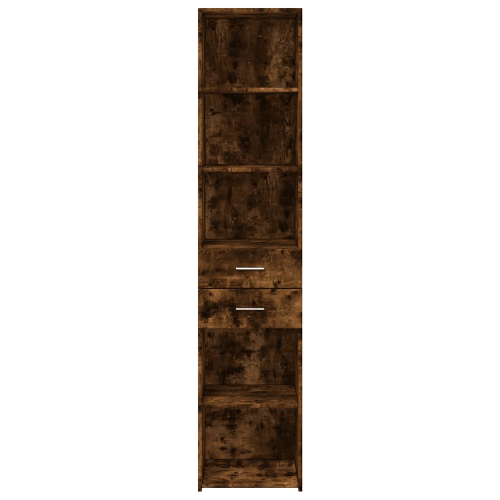Skříň Highboard Kouřový Dub 40 X 42,5 X 185 Cm Kompozitní Dřevo