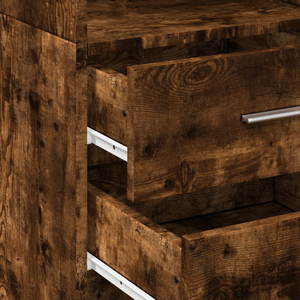Skříň Highboard Kouřový Dub 40 X 42,5 X 185 Cm Kompozitní Dřevo